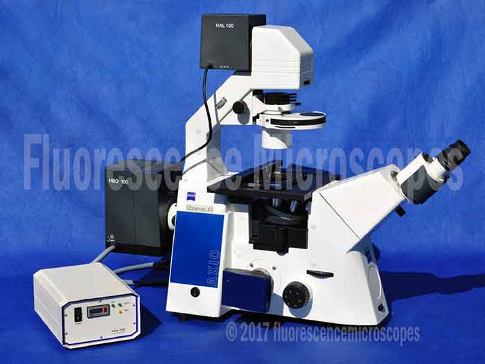 Zeiss Axio Observer A1 Inverted Fluorescence Phase Contrast Microscope