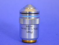 Olympus Plan 50x / 0.90, Inf/-. Oil Iris Darkfield Microscope Objective Lens